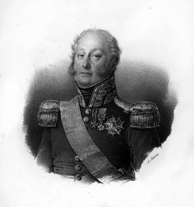Portrét Pierre Claude, hrabě Pajot, dit Pajol (1772-1844), francouzský generál, rytina 19. od Unknown artist