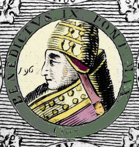 Portrét papeže Benedikta IX. Rytina 19. století. od Unknown artist