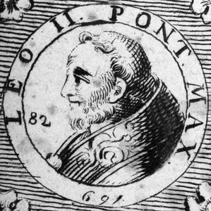 Portrét papeže Leona II. (682-683). od Unknown artist