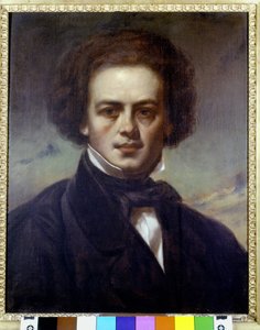 Portrét Roberta Schumanna (1810-1856), německého skladatele. Anonymní obraz kolem roku 1840. Museo Teatrale alla Scala. od Unknown artist