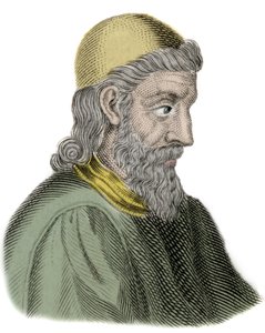 Portrét svatého Bedy Ctihodného (Beda Venerabilis) (672-735) mnich a učitel církve - rytina od Unknown artist