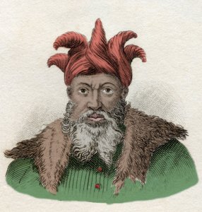 Portrét Saladina (1138-1193) (Salah al Din Yusuf al-Ayyubi (al Ayyubi) vojenský velitel proti křížovým vojskům v Egyptě. Rytina z 19. století. od Unknown artist
