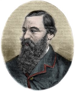 Portrét sira Samuela Bakera (1821-1893) rytina z „„Picturesque Histoire des grands voyages au devatenáctého století“““. 1877 od Unknown artist