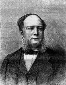 Portrét sira Williama Siemense (Carl Wilhelm) (1823-1883), anglického inženýra a vynálezce, tvůrce postupů pro výrobu oceli. Gravírování v "" Přírodě. Revue des sciences et de ses applications aux arts et à l