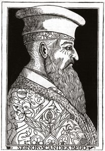 Portrét Skanderbega (nebo Scanderbega) (1403 - 1468), albánský warman. od Unknown artist
