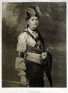 Portrét Tayadaneega (nebo Thayendanega), vůdce kmene Mohawk (skupina severoamerických indiánů, člen Irokézské federace). od Unknown artist