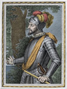 Portrét Vasca Nuneze de Balboa, španělského dobyvatele (1475-1517) - rytina 19. století od Unknown artist