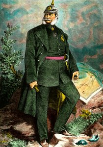 Portrét Viléma I. (1797-1888), pruského krále a německého císaře. Rytina soukromé sbírky 19. století od Unknown artist