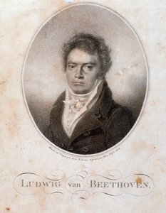 Rytina portrétu německého skladatele Ludwiga van Beethovena (1770-1827). 19. století. Bologna, Občanské muzeum bibliografické hudby od Unknown artist