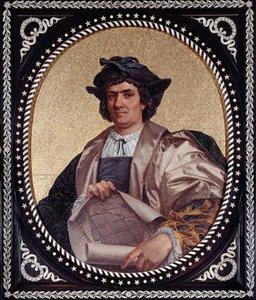 Portrét italského mořeplavce Kryštofa Kolumba (Christopher Columbus, Cristoforo Colombo, Cristobal Colon) (1451-1506) Mosaique od Unknown artist