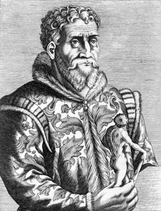 Portrét italského malíře Michelangela Buonarrotiho známého jako Michelangelo (Michelangelo nebo Michel Ange od Unknown artist