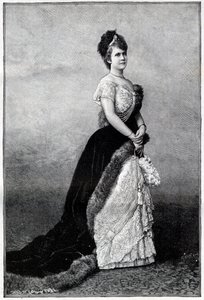 Portrét rumunské královny Elisabeth Pauline Ottilie Louise de Wied, známá jako Carmen Sylva (1843-1916), manželka krále Karla I. - Rytina z roku 1893 - Alžběta z Wied Rumunska, konec 19.-začátek 20. století - Portrét Alžběty ( 1843-1916), královna od Unknown artist