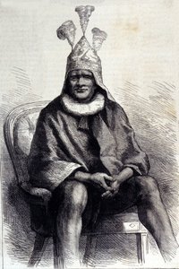 Portrét zuluského krále Cetshwayo (nebo Cetawayo, Cetewayo, Cetywajo, Ketchwayo) (1826-1884) Rytina 19. století od Unknown artist