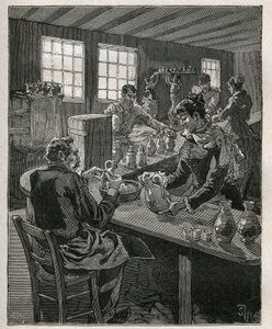 Keramika: plnicí keramika. Rytina z roku 1885 v „“Les arts et metiers illustres““ od Adolphe BITARDA. od Unknown artist