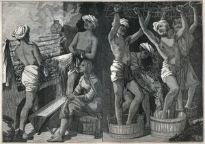 Příprava laku v Indii. Rytina z roku 1885 v „“Les arts et metiers illustres““ od Adolphe BITARDA. od Unknown artist