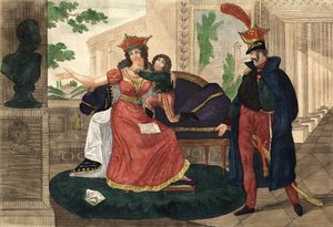 Princezna Poniatowski se dozvěděla o smrti svého manžela - Rytina doby od Unknown artist