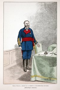 Raoul Rigault (1846-1871), delegát komuny v bývalé policejní prefektuře. Eau forte en couleurs, pour ilustraci “” Histoire du corps des gardiens de la paix””” kniha vydaná pod záštitou Louis Lepine (1846-1933) prefet de police d od Unknown artist