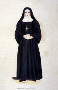 Religious of the Visitation, řád založený Saint François de Sales a Saint Jeanne de Chantal v roce 1610. Rytina z 19. století. od Unknown artist