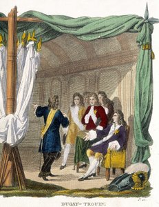 René Duguay Trouin (Duguay-Trouin) (Rene Trouin du Gue dit) (1673-1736) před králem Ludvíkem XIV. (1638-1715). Rytina 19. století. od Unknown artist
