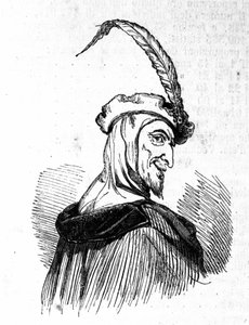 Znázornění Mefistofela (Mefista), postava legendy o Faustovi. Rytina 19. století od Unknown artist