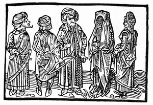 Reprezentace Saracénů, Xylografie 15. století. od Unknown artist