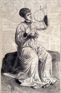 Znázornění astrologa pomocí astrolábu v 15. století. Rytina z „“De machinis Bellicis““ (stroje na sezení). od Unknown artist