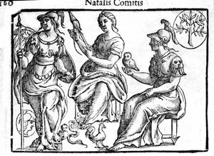 Zastoupení božské Athény. Rytina z "Mytologie a bajky" od hraběte Natalie 1637 od Unknown artist