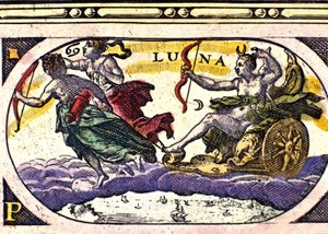 Zastoupení měsíce. rytina ze 17. století. od Unknown artist