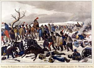 Stažen z francouzské armády Moskvy v roce 1812. Rytina 19. století. od Unknown artist