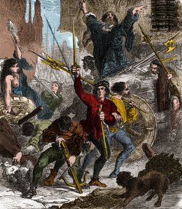Vzpoura Maillotinů proti daním: lidový vzestup, ke kterému došlo za vlády krále Karla VI z Valois v roce 1382. od Unknown artist
