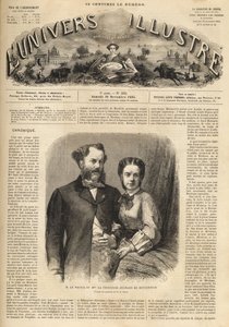 Richard Klemens von Metternich (1829-1895) a Pauline Metternich (Pauline Clementine Marie Walburge, hraběnka Sandor von Szlavnicza - princezna z Metternich-Winneburg zu Beilstein) (1836-1921) - Ilustrativní vesmír 1864 od Unknown artist