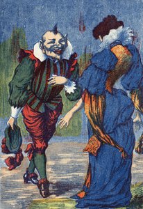 Riquet se znovu představuje princezně. Ilustrace pro „Riquet a la houppe““, příběh Charlese Perraulta (1628-1703), francouzského spisovatele. Anonymní ilustrace. Snímky Marcel Vagne, Jarville Nancy, nedatováno (konec 19. století). od Unknown artist