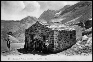 Cesta do přístavu Gavarnie: úkryt (horské útočiště) - pohlednice, konec 19. století. od Unknown artist