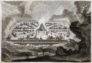 Royaumontská Bible, Nový zákon: Nový Jeruzalém. Anděl ukazuje svatého Jana Nový Jeruzalém. Ilustrace z roku 1811. od Unknown artist