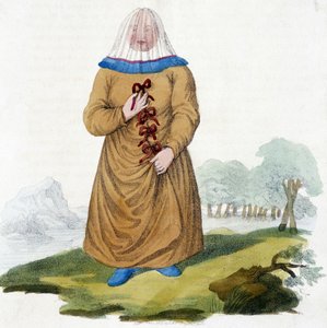 Ruská žena z kmene Ostiak v tradičním kroji (Khanty nebo Khante: paleosibiřští lovci, usazená v lesní oblasti středního údolí Ob). od Unknown artist