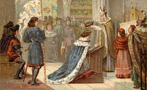 Sacre of Charles VII (1403-1461) v katedrále v Remeši (17. července od Unknown artist