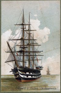 Sail fregata „“Le tourville“““ v roce 1787. Chromolitografie 19. století. od Unknown artist