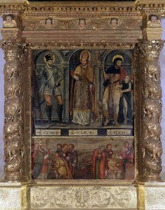 Saint Clair nebo Saint Roch Oltar: St Roch a Morové tlačítko a Svatý Jiří po vzoru Jindřicha III. - Kostel Panny Marie Nanebevzetí z Rognes od Unknown artist