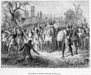 Saint Louis a jeho matka zachránili Pařížané - v „Histoire de France populaire““ od H. Martina od Unknown artist