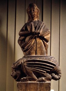 Svatá Margarita vítězná nad démonem Socha na kameni z 15. století. Compiegne Musee Vivenel od Unknown artist