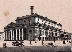 Petrohrad, Rusko: pohled na Velké divadlo v Petrohradu v „“ Svět ilustruje 168 pohledů““ Nedatováno (konec 19. století) od Unknown artist