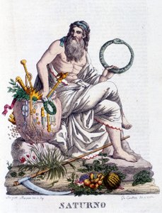 Saturn. V latině Saturnus (odpovídá řeckému bohu Cronosovi). od Unknown artist