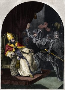 Sciarra Colonna fackovala papeže Bonifáce VIII. přes obličej od Unknown artist