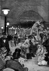 Sochařský pokoj v Salon de 1879 v Palais des Champs-Elysees (Champs Elysees) v Paříži. Gravírování v „“Le monde llustrious““ od Unknown artist