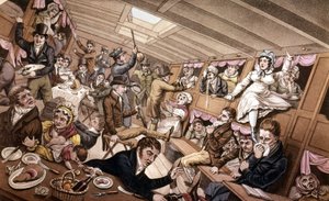 Mořská nemoc. Ilustrace z počátku 19. století. od Unknown artist