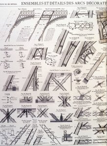 Sady a detaily ozdobných oblouků Eiffelovy věže - průmyslový design od Unknown artist