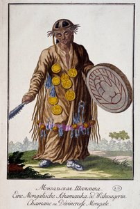 Šaman nebo mongolská devineresse - rytina od Unknown artist