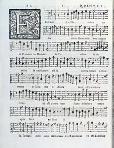 Notová stránka druhé knihy duchovní hudby od Giovanniho Gabrieliho od Unknown artist