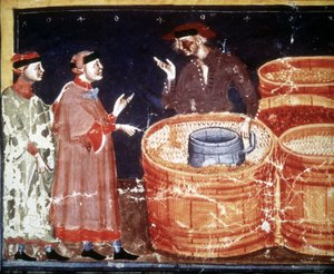 Prodejna řemeslníků z miniaturního rukopisu ze 14. století. od Unknown artist