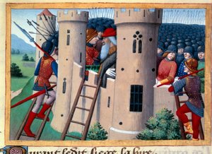 Obléhání Chateau-Gaillard (Chateau Gaillard) Pronájem a propuštění Barbazanu od Unknown artist